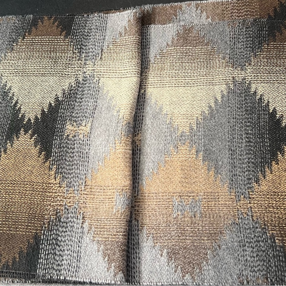 Cejon Vntage Fringed Acrylic Gray Brown Black 64" Unisex Scarf Made In Italy